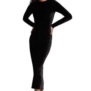 Ralph Lauren Polo Ralph Lauren - Velvet Scoopback Dress - Black Size(L)Orig $400